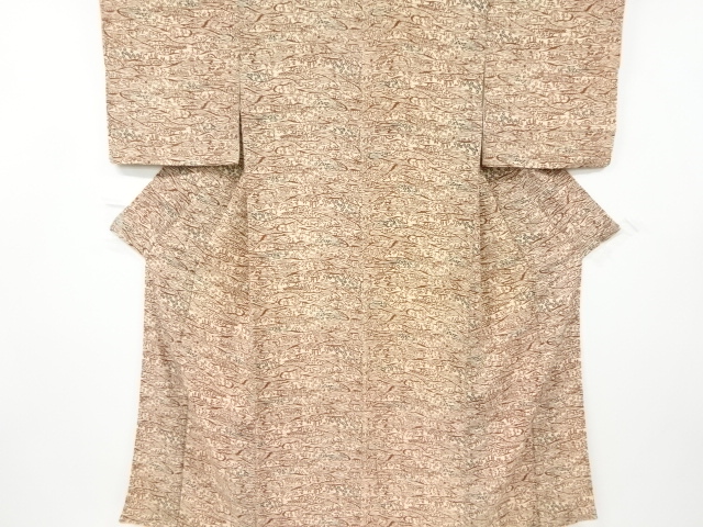 JAPANESE KIMONO / ANTIQUE KIMONO / KINSHA / PAGODA & TREE